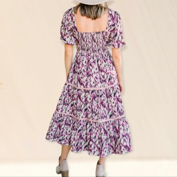ENTRÓ • ANTHROPOLOGIE Abstract Print Midi Dress ~ NWT - Picture 6 of 13